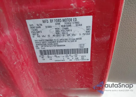 2006 Ford F-150 Lariat/Xlt from USA, damaged, VIN 1FTPW12V16FB68554